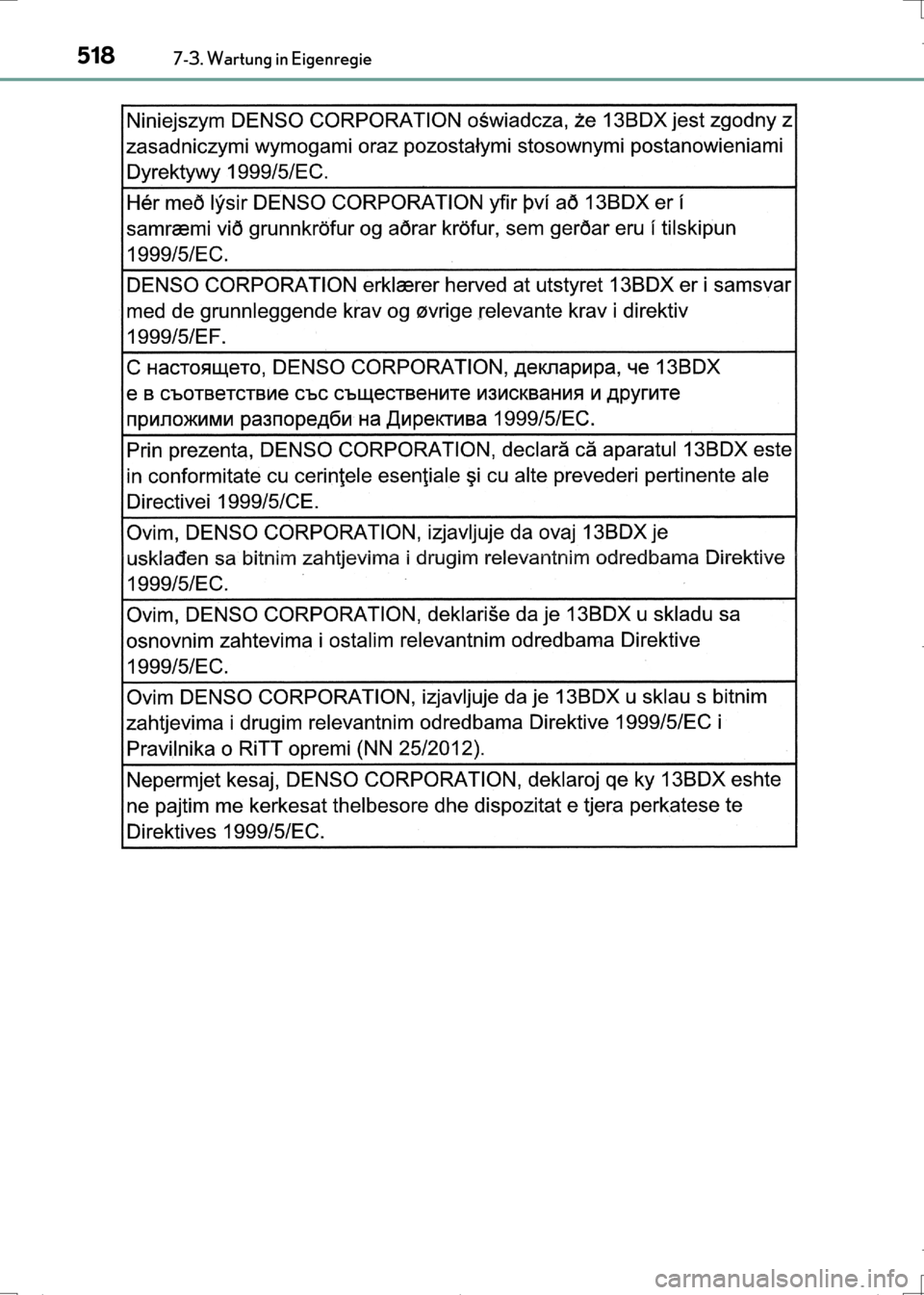 Lexus CT200h 2017 Betriebsanleitung (in German) 5187-3. Wartung in Eigenregie
CT200h_OM_OM99N09M_(EM)
CT200h_OM_OM99N09M_(EM).book Page 518 Wednesday, April 13, 2016 5:09 PM Lexus CT200h 2017 Betriebsanleitung (in German) 5187-3. Wartung in Eigenregie
CT200h_OM_OM99N09M_(EM)
CT200h_OM_OM99N09M_(EM).book Page 518 Wednesday, April 13, 2016 5:09 PM