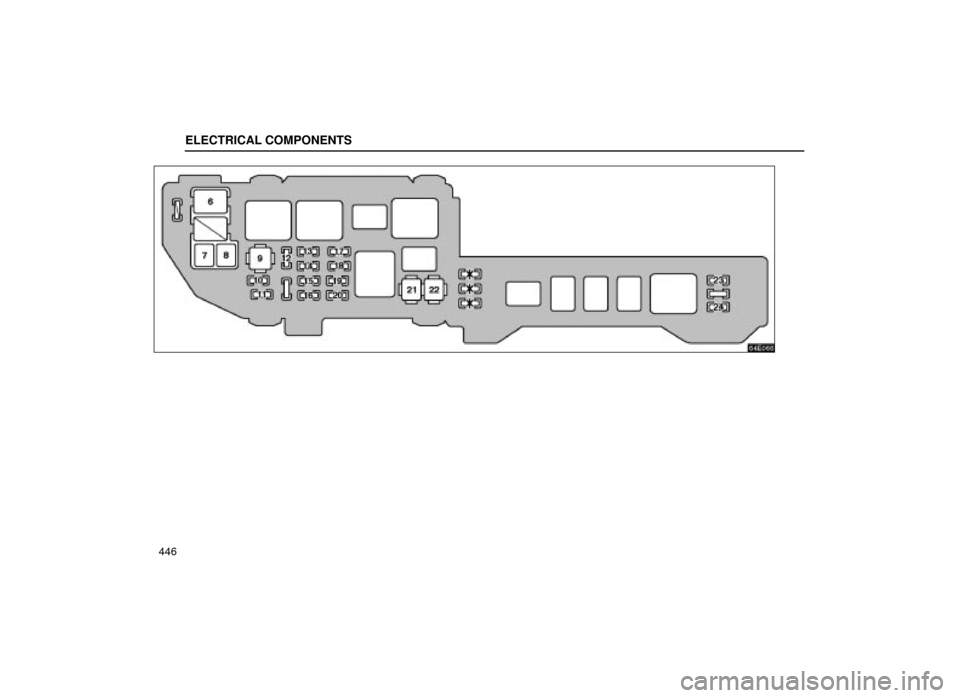 Lexus ES300 2001  Owners Manuals (in English) ELECTRICAL COMPONENTS
446
64E066 