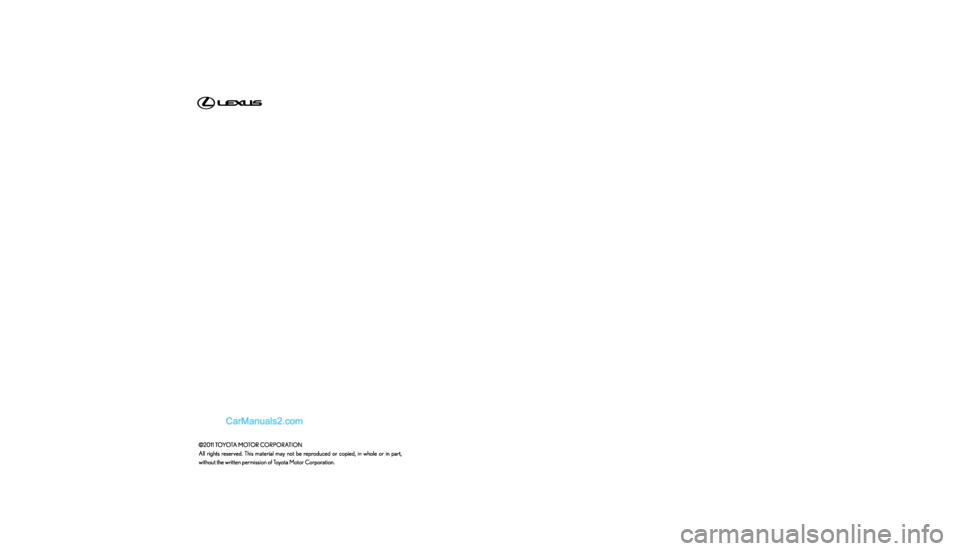 Lexus ES350 2011  Navigation Manual 