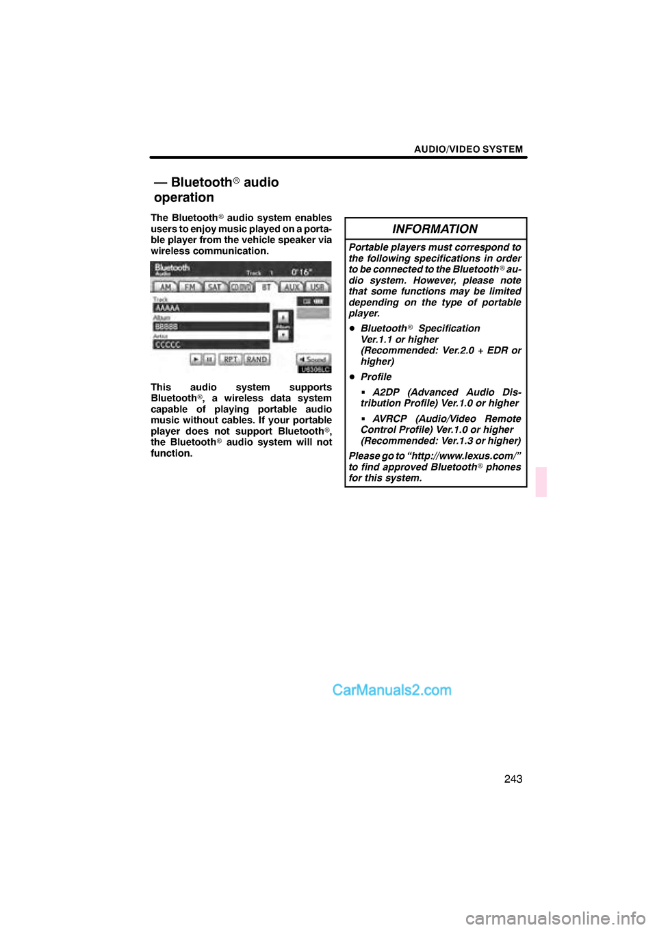 Lexus ES350 2011  Navigation Manual \b 	
	\b\f


 
  
        
  ! 
 "
 # "
$ %

   
