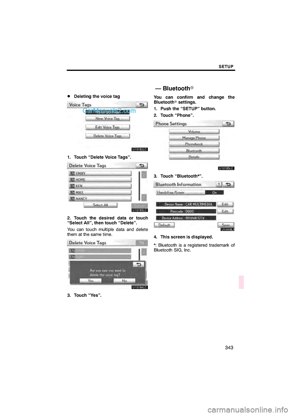 Lexus ES350 2011  Navigation Manual 


\b	
\f 	
 
 	\f
 
 \b	 
 \f
 
 	
 
 	  	
\b	 \b\b 	
 	
 \b	
 \b 	
 \f	
\f 	 \b \f	
	
 	 	
 