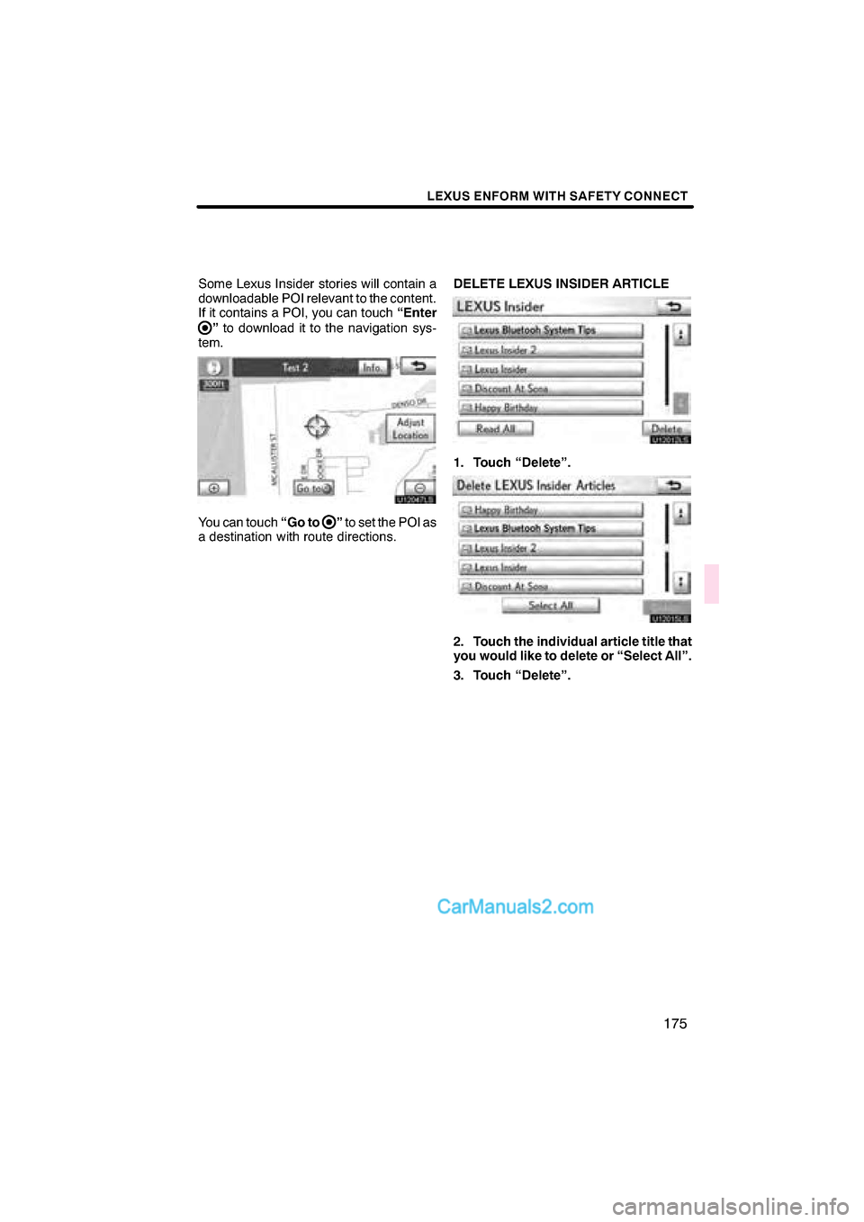 Lexus ES350 2010  Navigation Manual  \b	
 \f
 
 \b

 \b	
 \f
   

 

 \f 
   


\f  

  \f 
 
 

 
    
