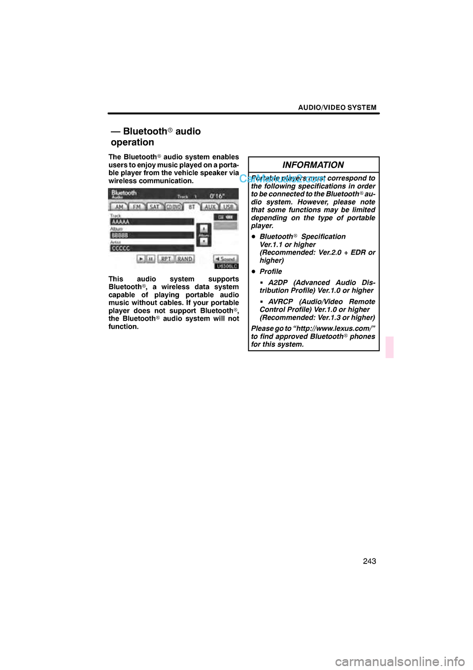 Lexus ES350 2010  Navigation Manual \b 	
	\b\f


 
  
        
  ! 
 "
 # "
$ %

   
