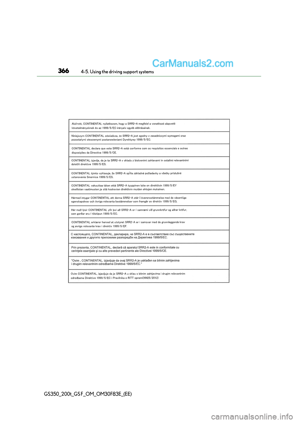 Lexus GS F 2017  Owners Manual 3664-5. Using the driving support systems
GS350_200t_GS F_OM_OM30F83E_(EE)   