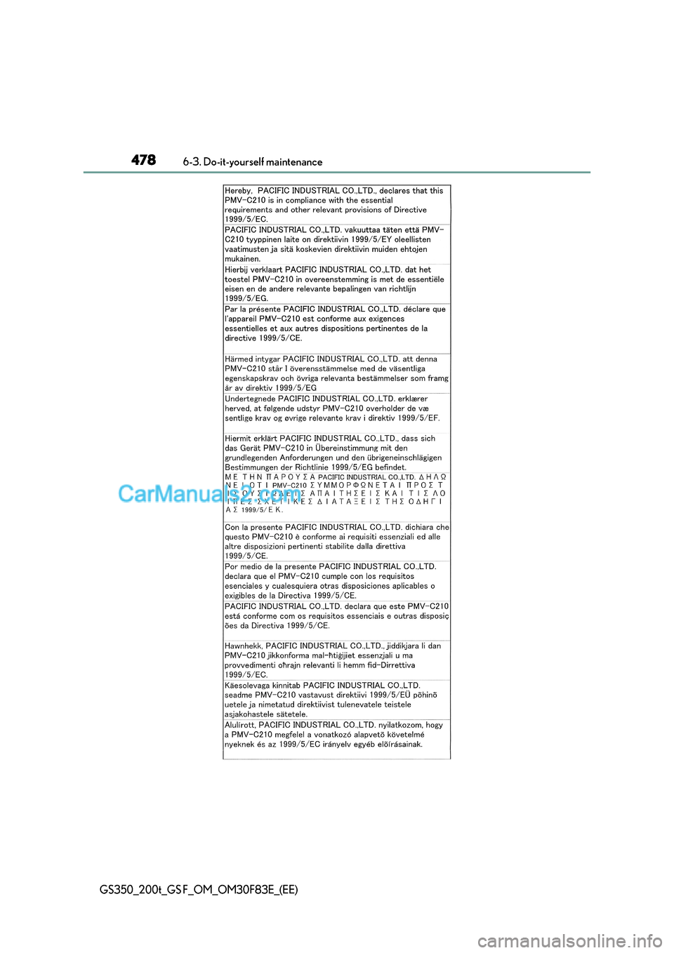 Lexus GS200t 2017 Owners Manual 4786-3. Do-it-yourself maintenance
GS350_200t_GS F_OM_OM30F83E_(EE) Lexus GS200t 2017 Owners Manual 4786-3. Do-it-yourself maintenance
GS350_200t_GS F_OM_OM30F83E_(EE)
