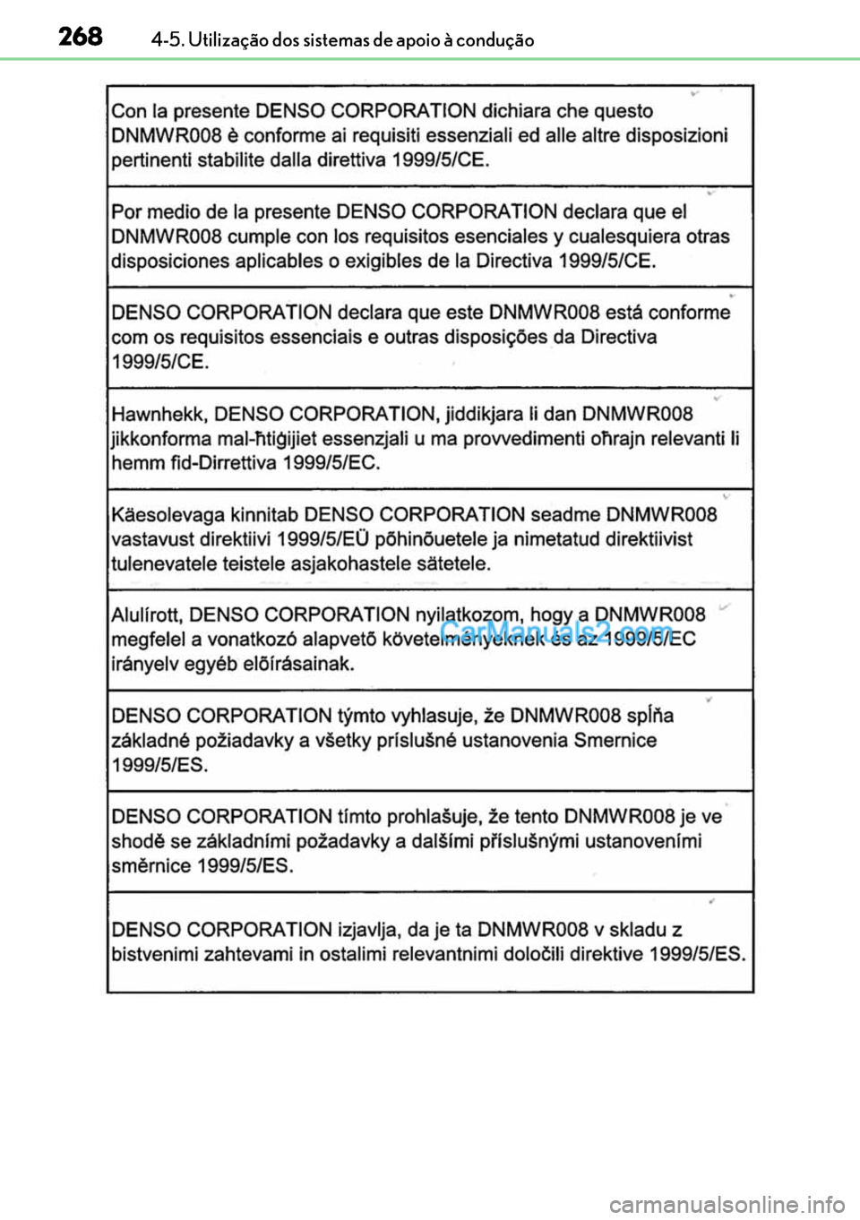 Lexus GS300h 2017 Manual do proprietário (in Portuguese) 268
268268 2684-5. Utilização dos sistemas de apoio à condução Lexus GS300h 2017 Manual do proprietário (in Portuguese) 268
268268 2684-5. Utilização dos sistemas de apoio à condução