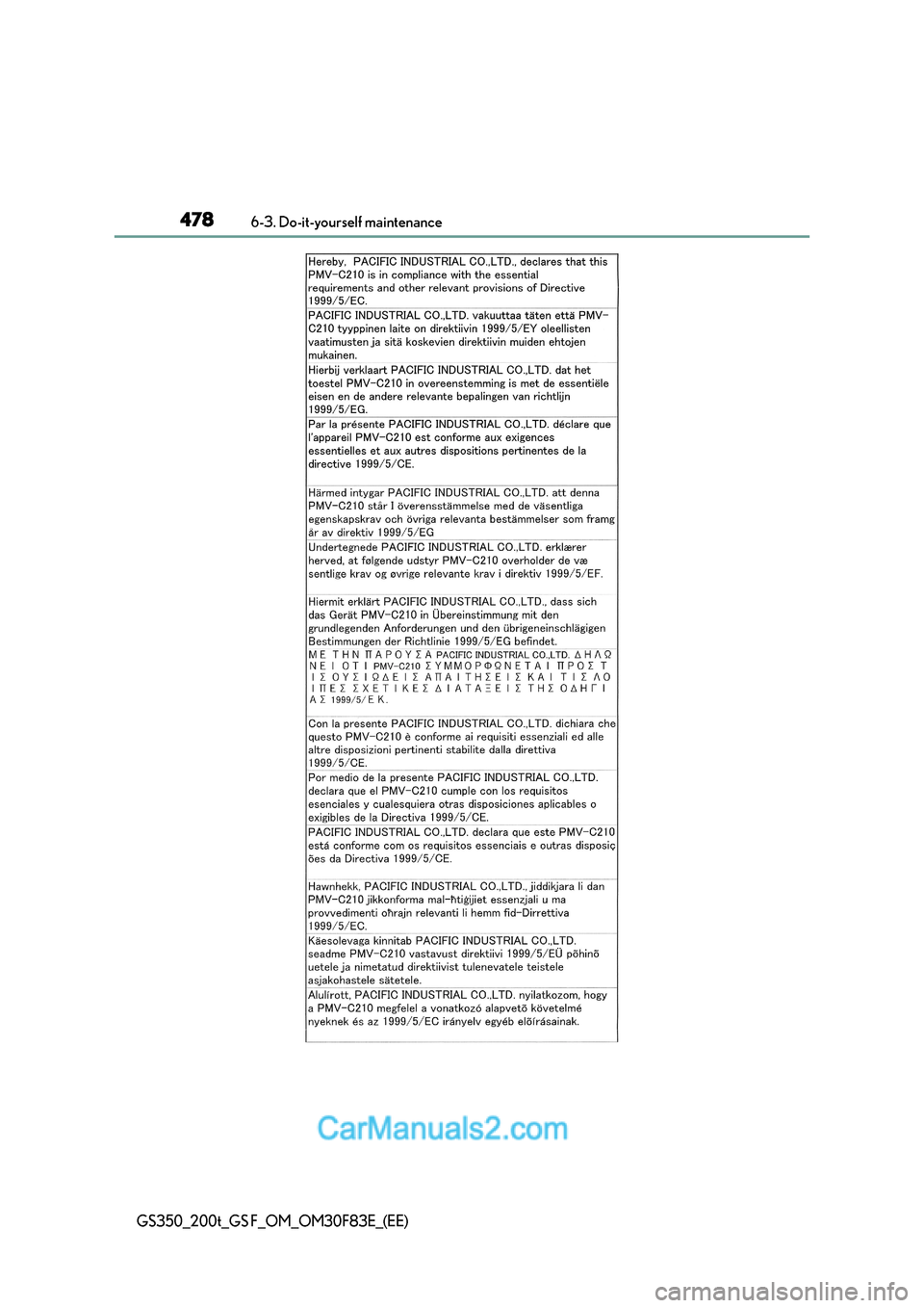 Lexus GS350 2017 Owners Manual 4786-3. Do-it-yourself maintenance
GS350_200t_GS F_OM_OM30F83E_(EE) Lexus GS350 2017 Owners Manual 4786-3. Do-it-yourself maintenance
GS350_200t_GS F_OM_OM30F83E_(EE)