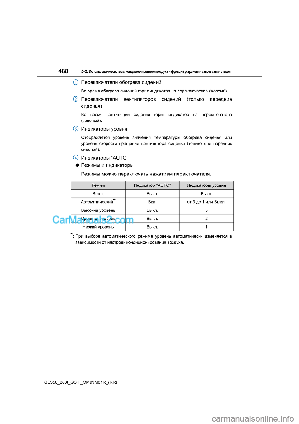 Lexus GS350 2017  Инструкция по эксплуатации (in Russian) 4885-2. Иkihevah\Zgb_
 kbkl_fu  dhg^bpbhgbjh\Zgby  \ha^moZ  b  nmgdpbc  mkljZg_gby  aZihl_\Zgby  kl_dhe
GS350_200t_GS F_O