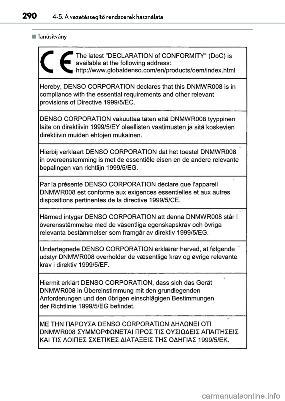 Lexus GS350 2015  Kezelési útmutató (in Hungarian) 2904-5. A vezetéssegítő rendszerek használata
Ta n ú s í t v á n y 