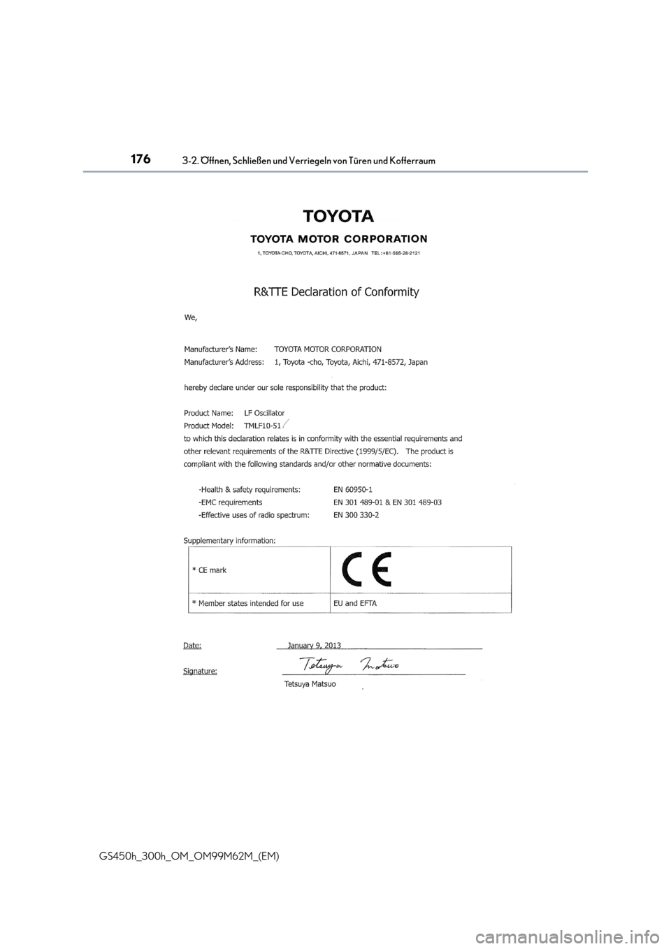 Lexus GS450h 2017  Betriebsanleitung (in German) 1763-2. Öffnen, Schließen und Verriegeln von Türen und Kofferraum
GS450h_300h_OM_OM99M62M_(EM) 