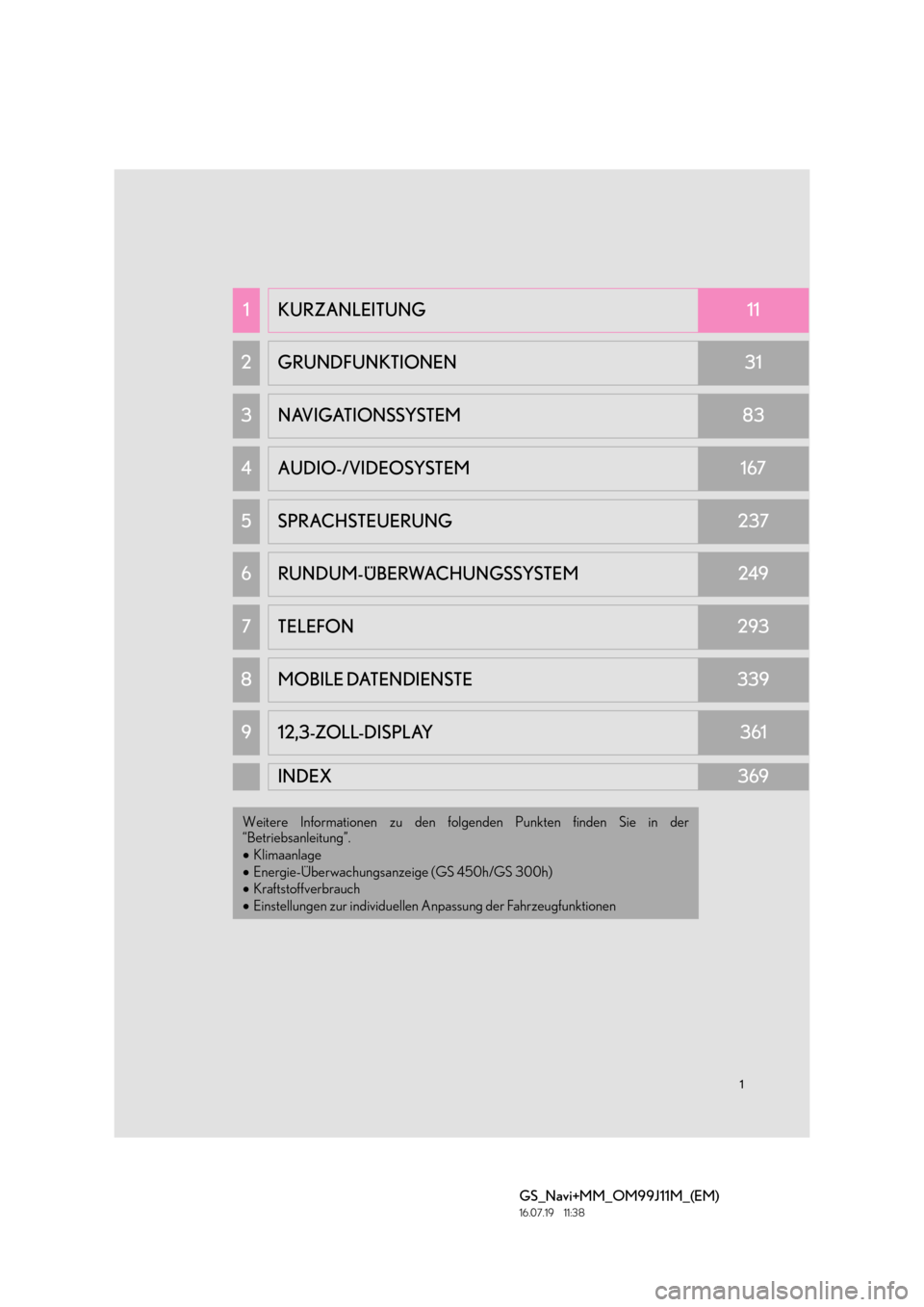 Lexus GS450h 2017  Navigationshandbuch (in German) 