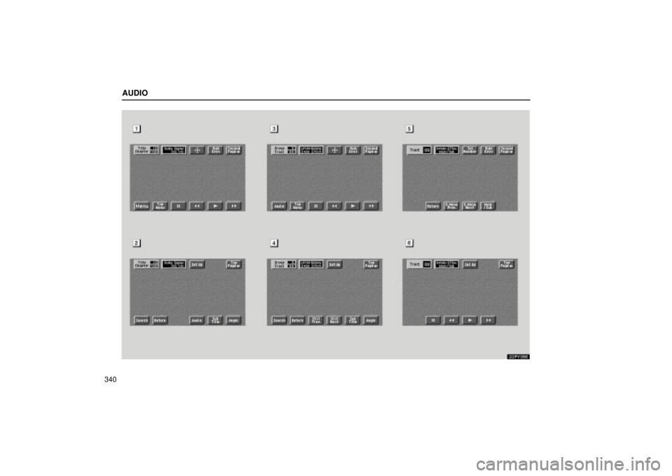 Lexus GX470 2005  Audio / LEXUS 2005 GX470 OWNERS MANUAL (OM60B11U) AUDIO
340
22PY056 