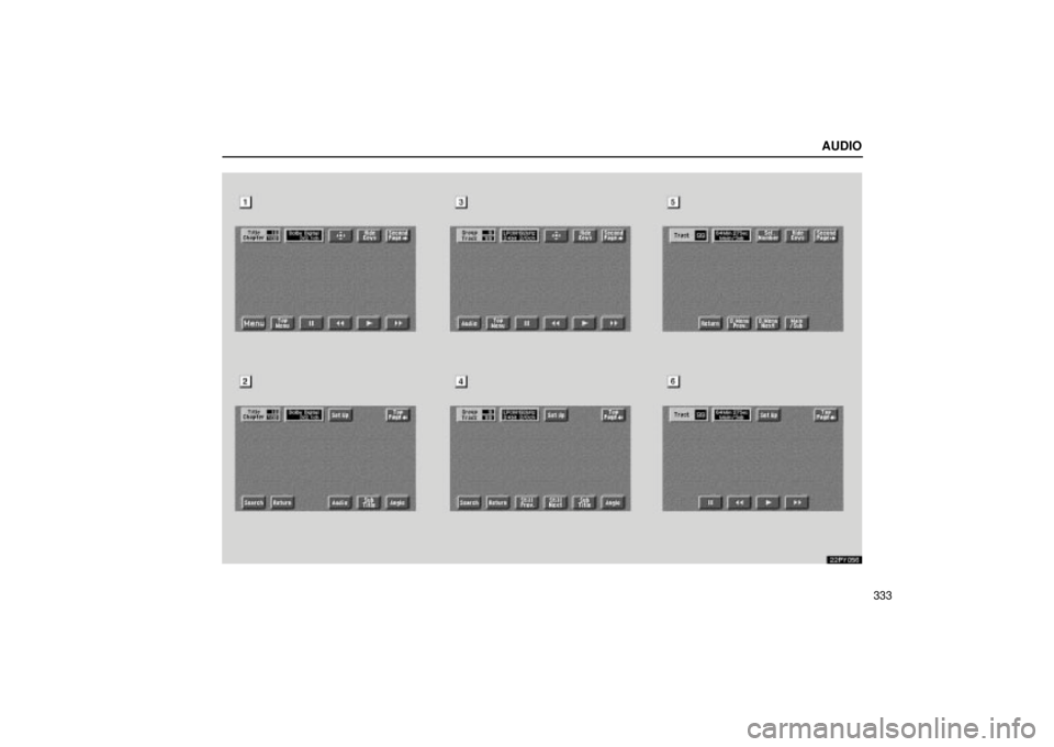 Lexus GX470 2004  Audio System / LEXUS 2004 GX470 FROM AUG. 2004 THROUGH SEP. 2004 PROD.  (OM60B55U) Manual Online AUDIO
333
22PY056 