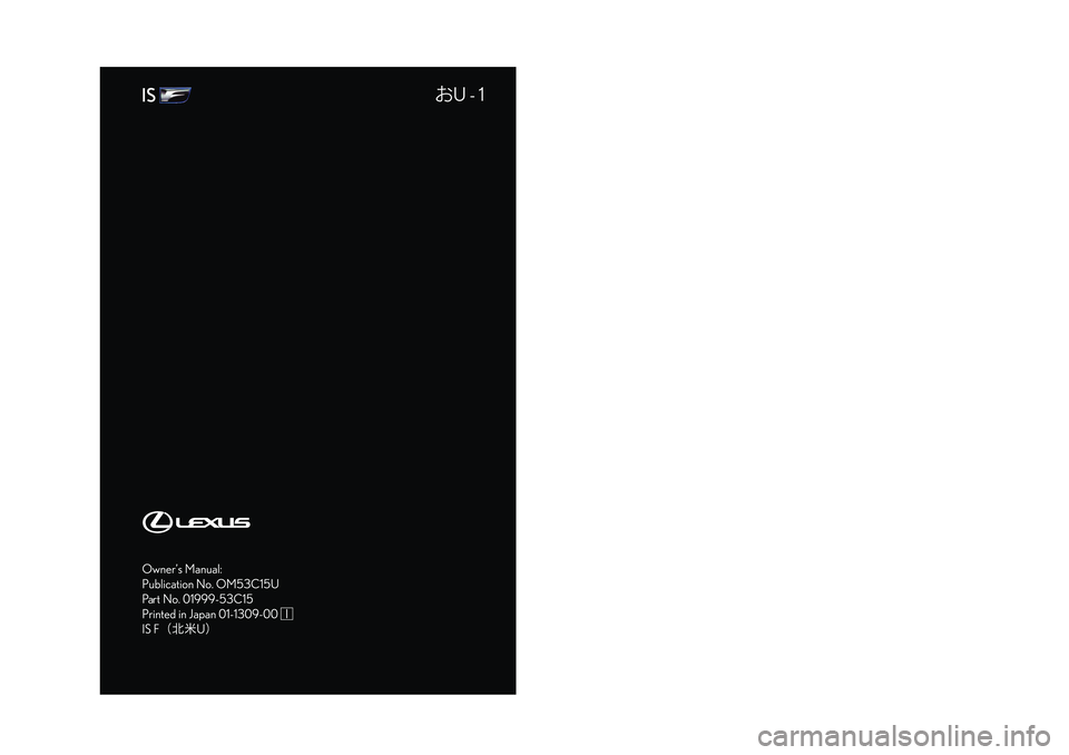 Lexus IS F 2014 Owners Manual Lexus IS F 2014 Owners Manual
