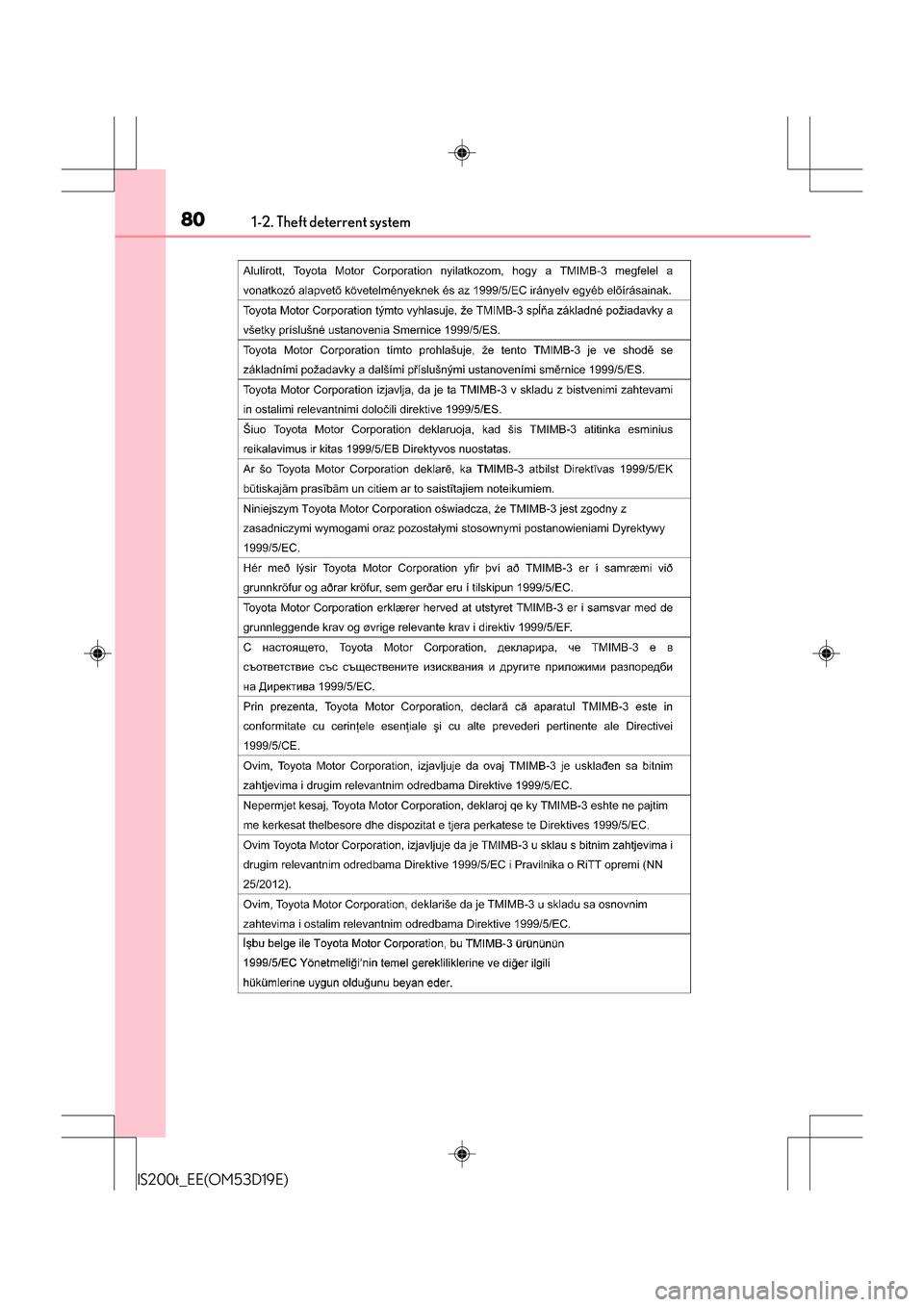 Lexus IS200t 2015 Manual PDF 801-2. Theft deterrent system
IS200t_EE(OM53D19E) 