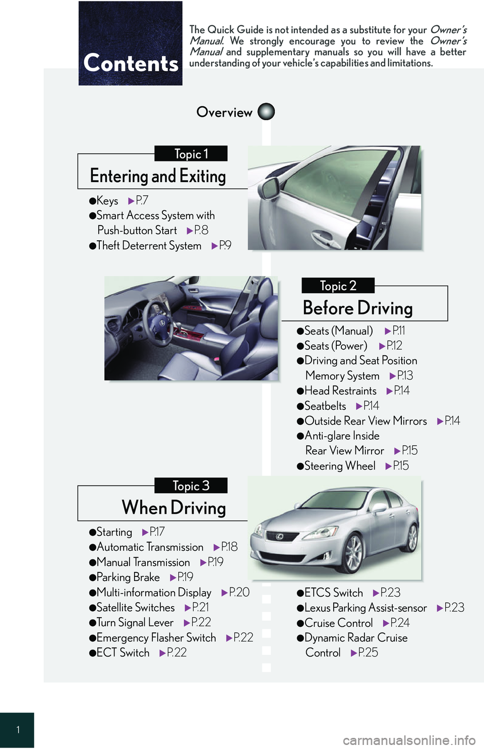 Lexus IS250 2006  Audio/video System / LEXUS 2006 IS350/250 QUICK REFERENCE GUIDE 