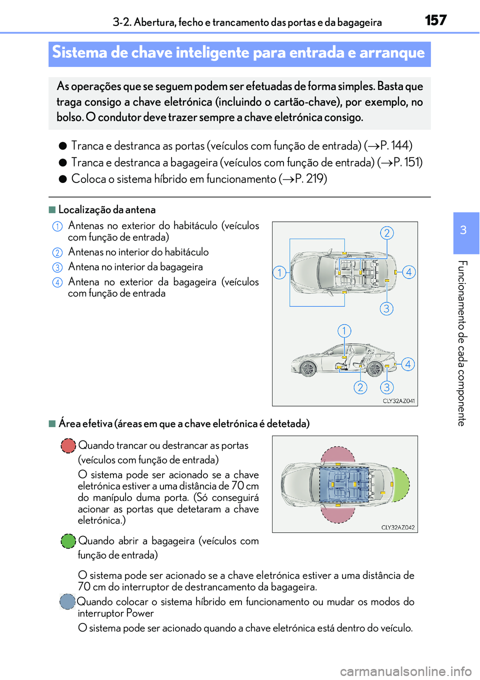 Lexus IS300h 2017 Manual do proprietário (in Portuguese) 1573-2. Abertura, fecho e trancamento das portas e da bagageira
3
Funcionamento de cada componente
lTranca e destranca as portas (veículos com função de entrada) (P. 144)
lTranca e destranca a b Lexus IS300h 2017 Manual do proprietário (in Portuguese) 1573-2. Abertura, fecho e trancamento das portas e da bagageira
3
Funcionamento de cada componente
lTranca e destranca as portas (veículos com função de entrada) (P. 144)
lTranca e destranca a b