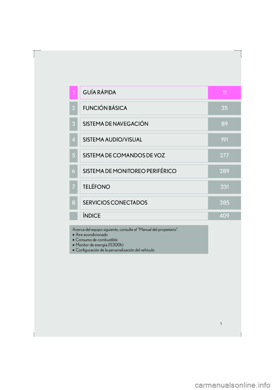 Lexus IS300h 2016  Manual de navegación (in Spanish) 