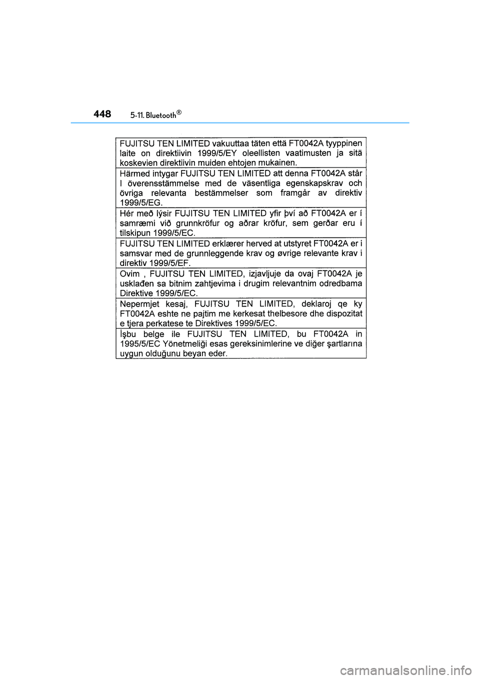 Lexus IS300h 2016  Manual (in Dutch) 4485-11. Bluetooth®
IS300h_EE(OM53D89E)
IS300h_OM_Europe_OM53D89E.book  Page 448  Tuesday, November 29, 2016  2:44 PM 