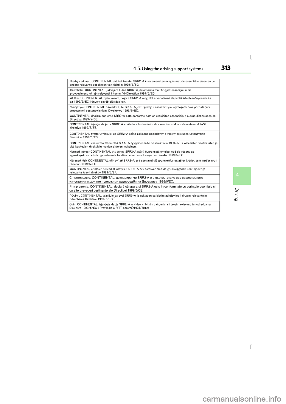 Lexus IS300h 2015  Owners Manual 3134-5. Using the driving support systems
4
Driving
IS300h_EE(OM53D56E) 