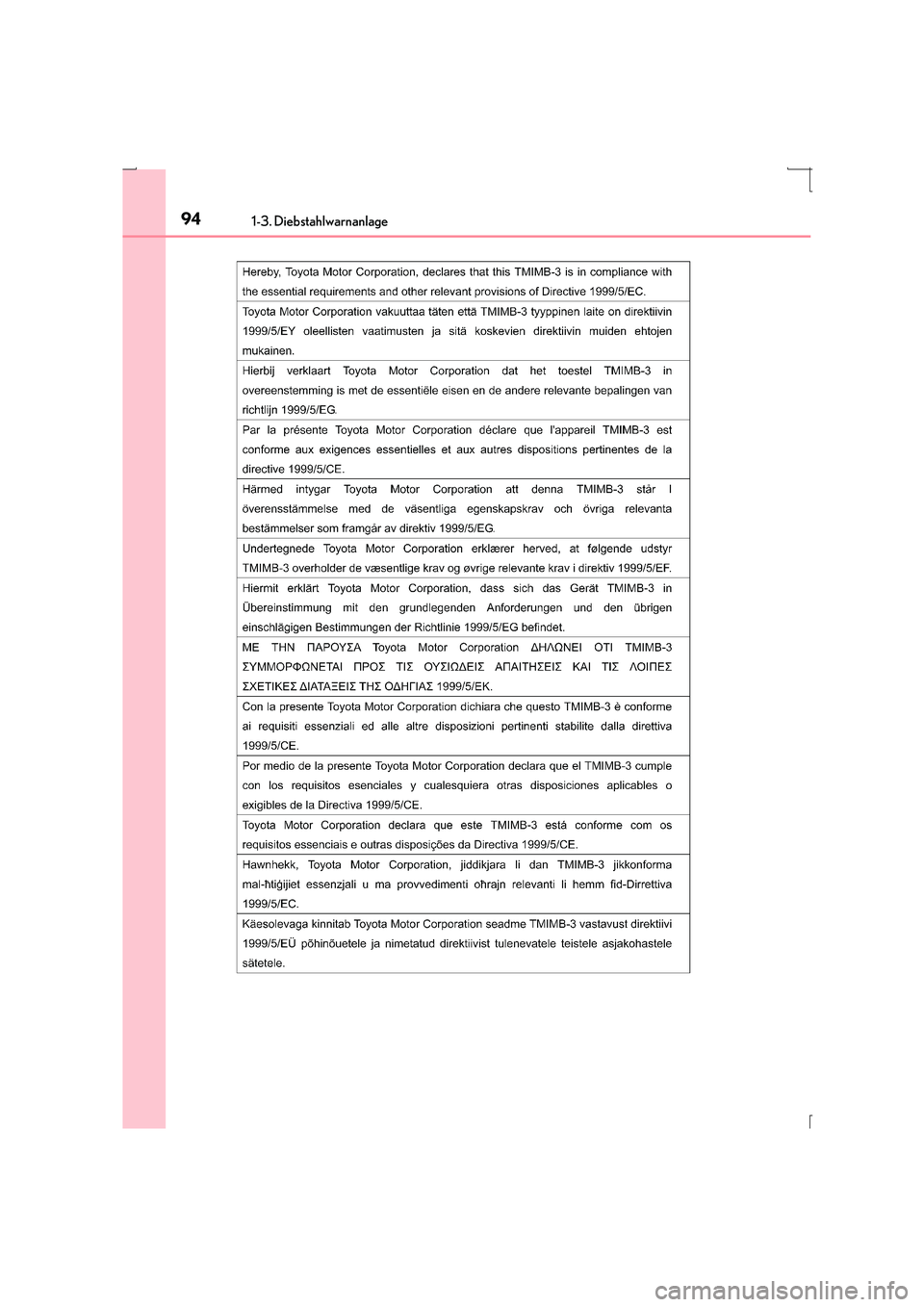 Lexus IS300h 2015  Betriebsanleitung (in German) 941-3. Diebstahlwarnanlage
IS300h_EM(OM53D58M) 