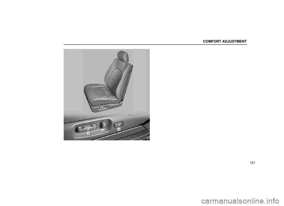 lexus LS400 1999  Comfort Adjustment / LEXUS 1999 LS400 OWNERS MANUAL (OM50514U) COMFORT ADJUSTMENT
121
16L134±1 