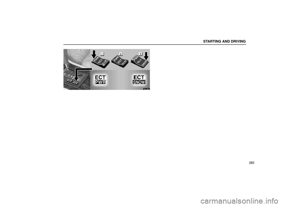 lexus LS400 1999  Comfort Adjustment / LEXUS 1999 LS400 OWNERS MANUAL (OM50514U) STARTING AND DRIVING
285
31L008-3 