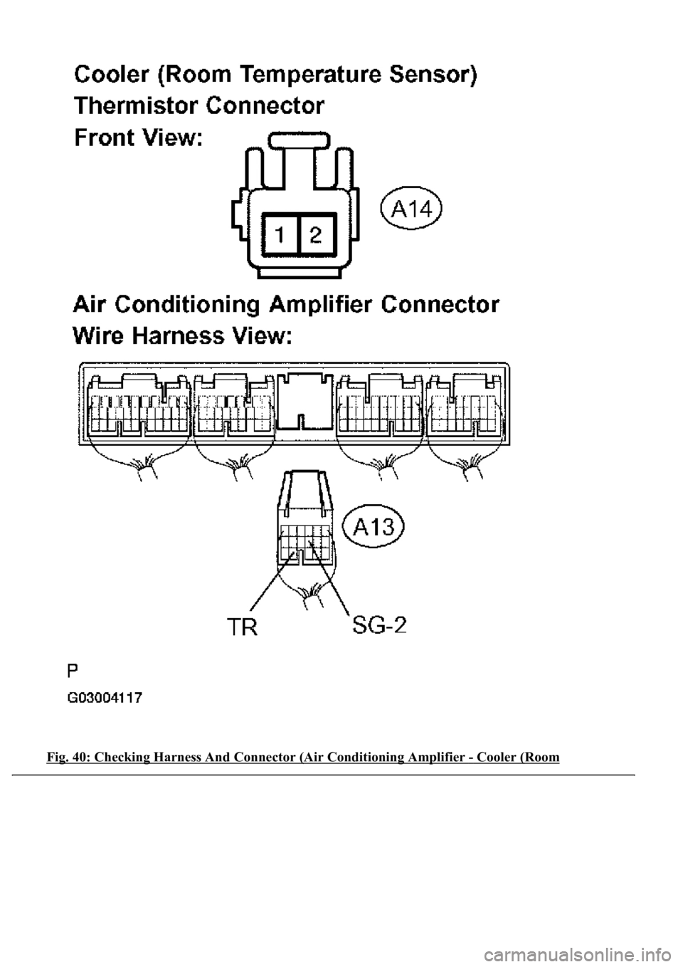 LEXUS LS430 2003  Factory Repair Manual Fig. 40: Checking Harness And Connector (Air Conditioning Amplifier - Cooler (Room  