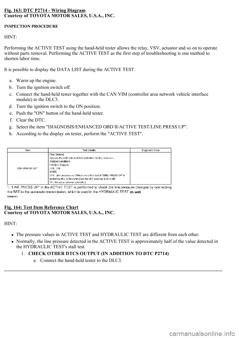 LEXUS LS430 2003 Factory Repair Manual Fig. 163: DTC P2714 - Wiring Diagram
Courtesy of TOYOTA MOTOR SALES, U.S.A., INC.
INSPECTION PROCEDURE
HINT:
Performing the ACTIVE TEST using the hand-held tester allows the relay, VSV, actuator a LEXUS LS430 2003 Factory Repair Manual Fig. 163: DTC P2714 - Wiring Diagram
Courtesy of TOYOTA MOTOR SALES, U.S.A., INC.
INSPECTION PROCEDURE
HINT:
Performing the ACTIVE TEST using the hand-held tester allows the relay, VSV, actuator a