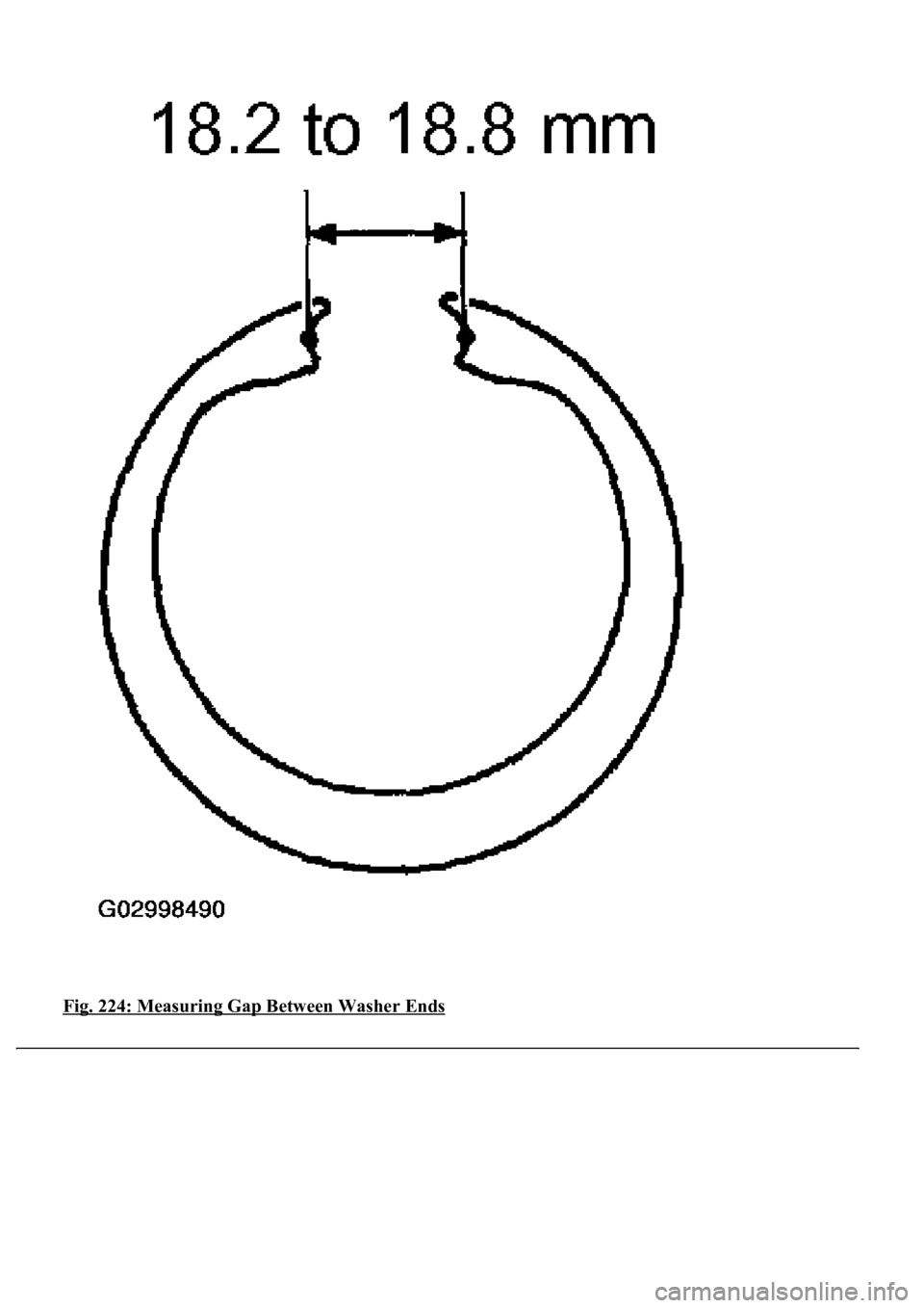 LEXUS LS430 2003  Factory Repair Manual Fig. 224: Measuring Gap Between Washer Ends 