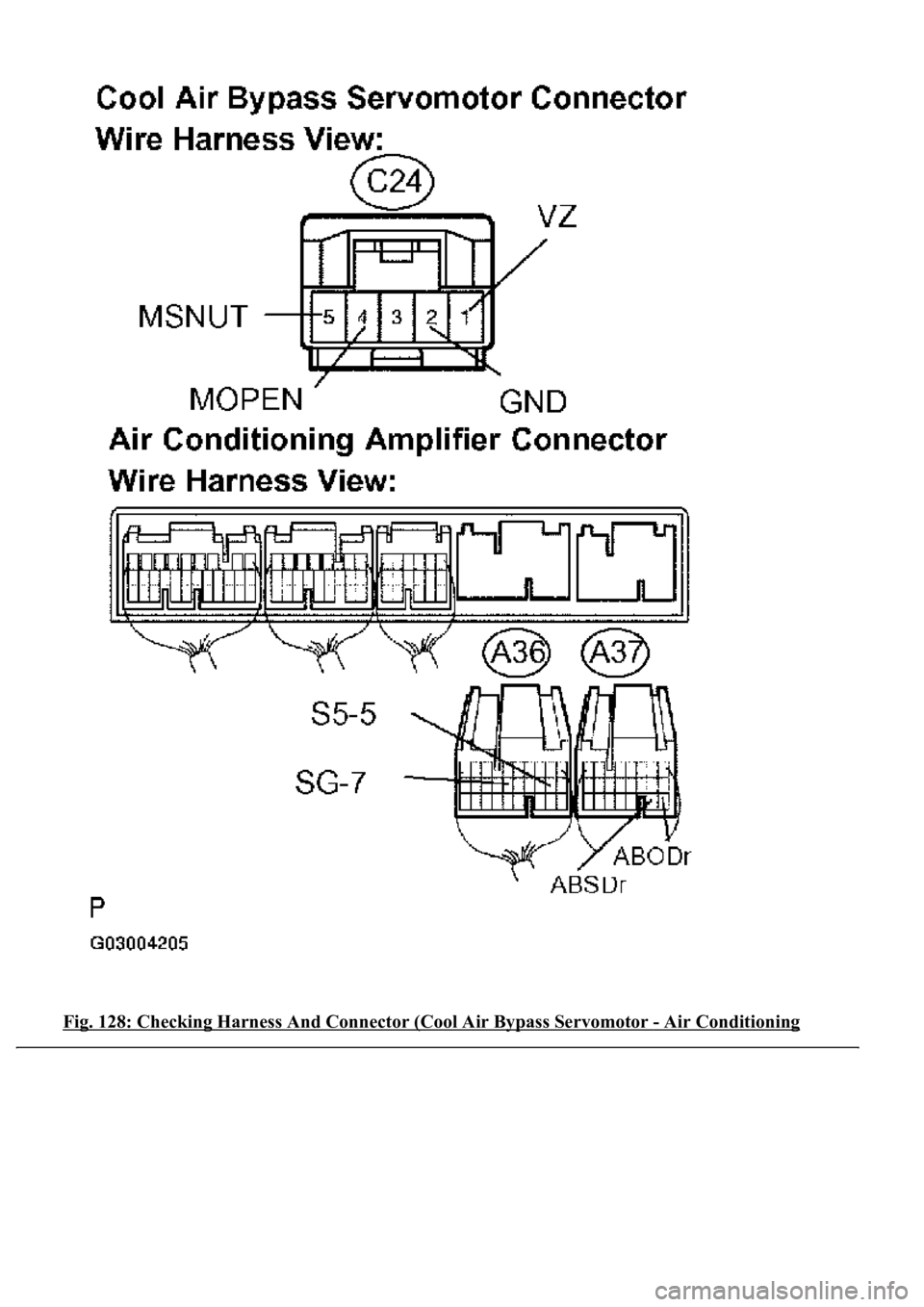 LEXUS LS430 2003  Factory Repair Manual Fig. 128: Checking Harness And Connector (Cool Air Bypass Servomotor - Air Conditioning  