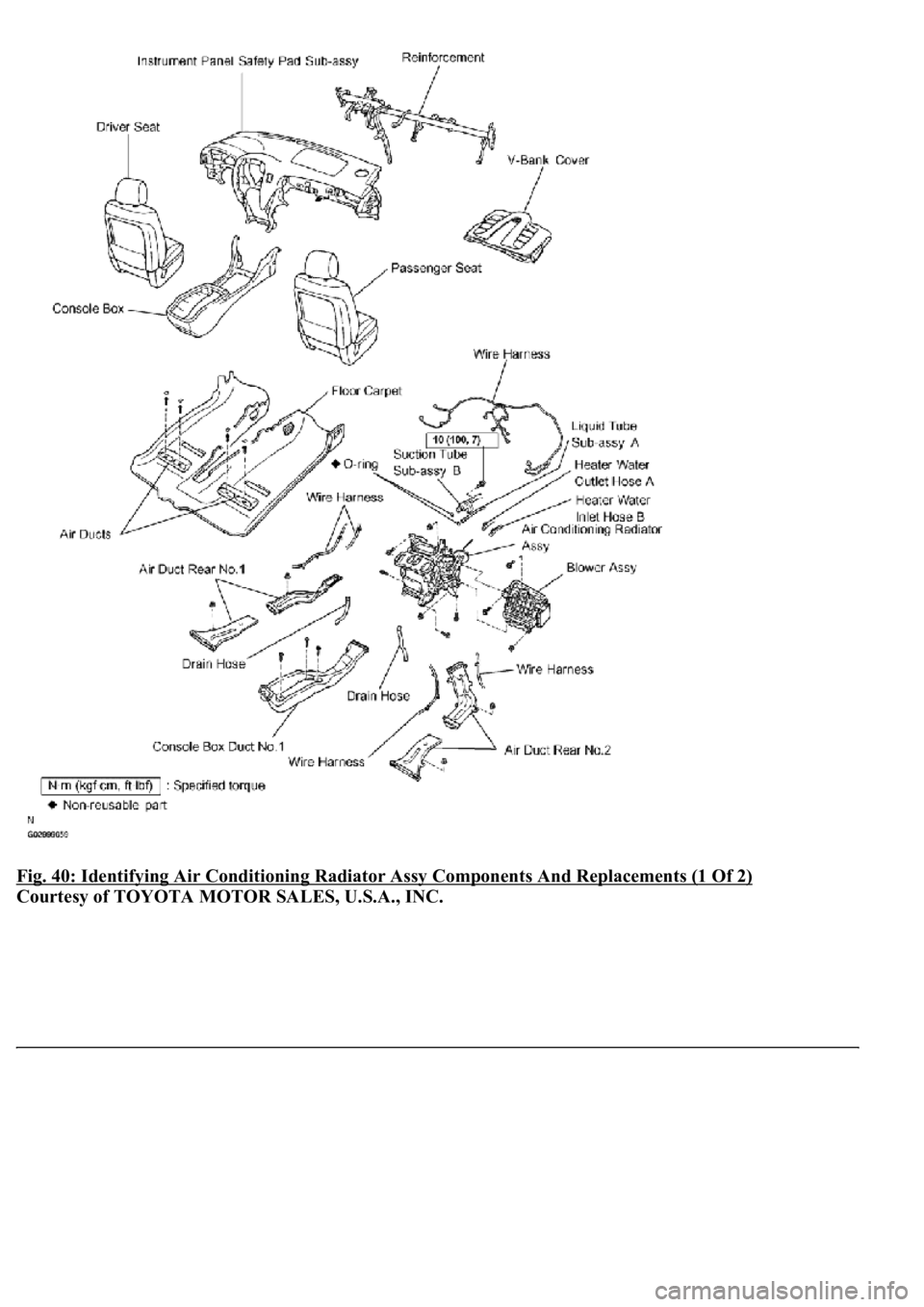 LEXUS LS430 2003  Factory Repair Manual Fig. 40: Identifying Air Conditioning Radiator Assy Components And Replacements (1 Of 2) 
Courtesy of TOYOTA MOTOR SALES, U.S.A., INC. 