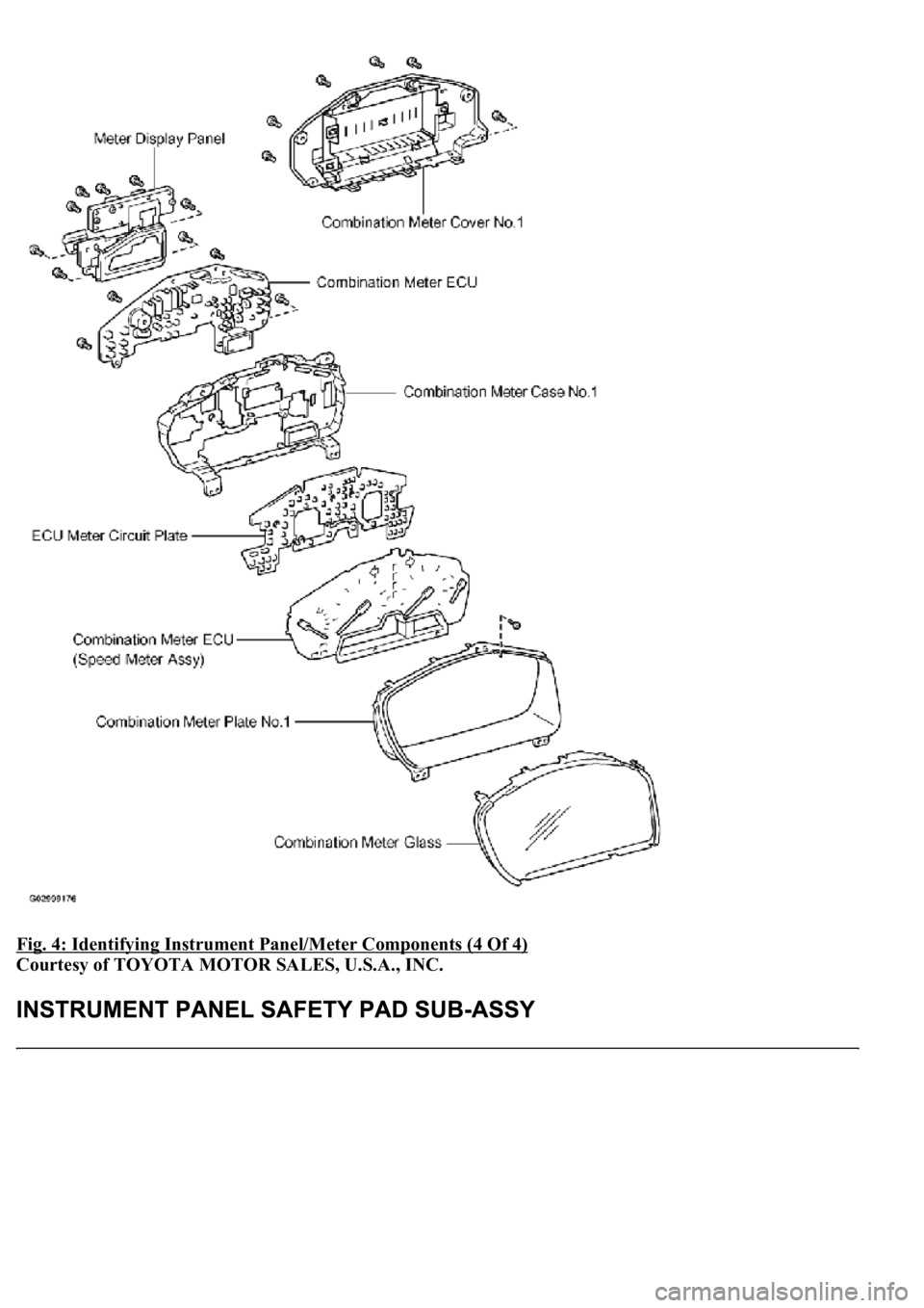 LEXUS LS430 2003  Factory Repair Manual Fig. 4: Identifying Instrument Panel/Meter Components (4 Of 4) 
Courtesy of TOYOTA MOTOR SALES, U.S.A., INC.  
