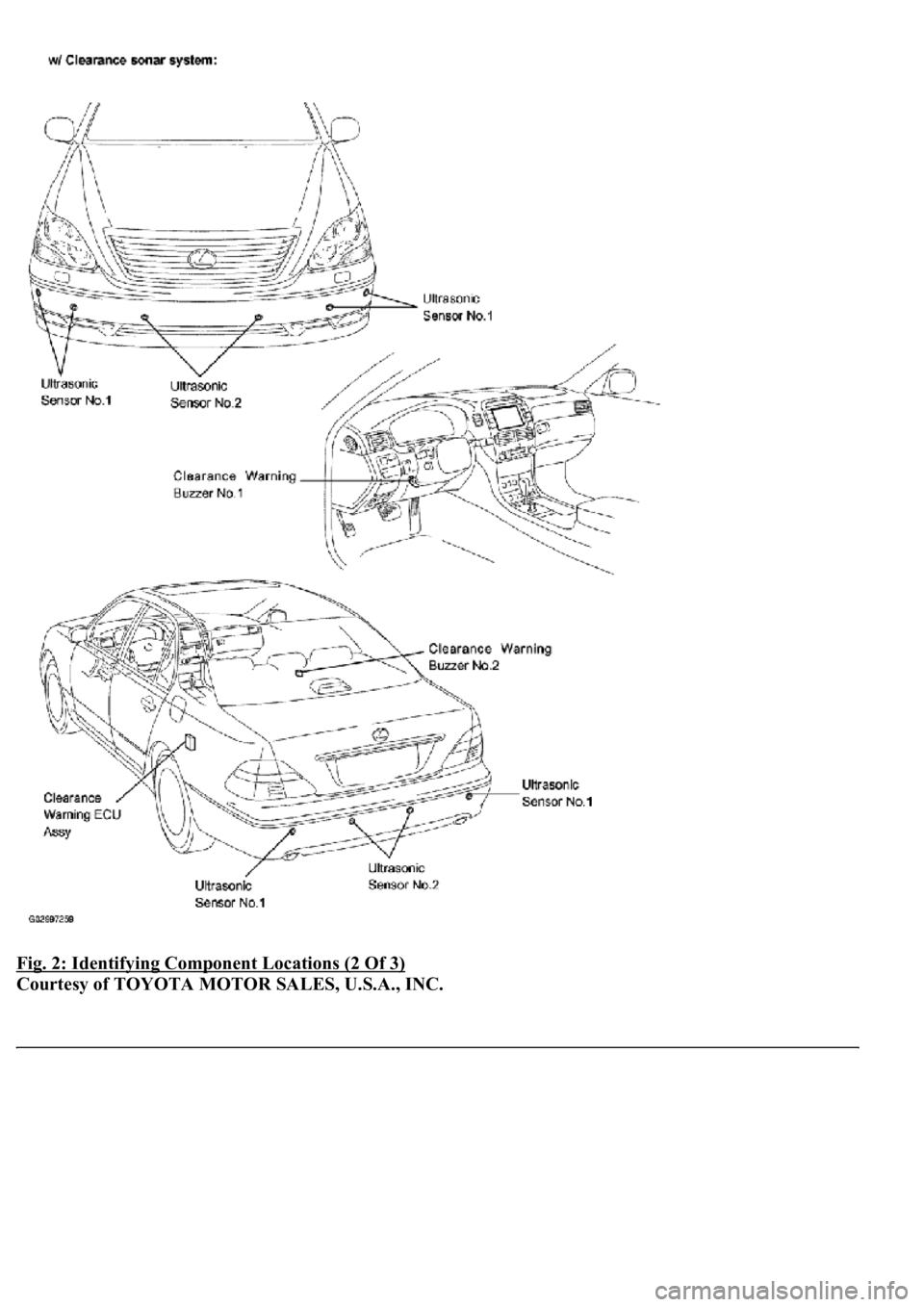 LEXUS LS430 2003  Factory Repair Manual Fig. 2: Identifying Component Locations (2 Of 3) 
Courtesy of TOYOTA MOTOR SALES, U.S.A., INC. 