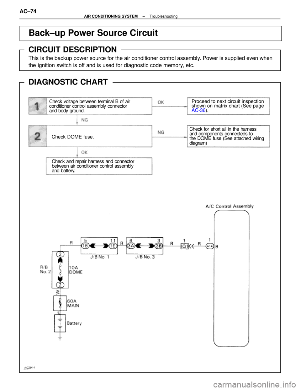 LEXUS SC400 1991  Service Repair Manual 
\
\
 

\

\
\
Back±up Power Source Circuit
CIRCUIT DESCRIPTION
This is the backup power so