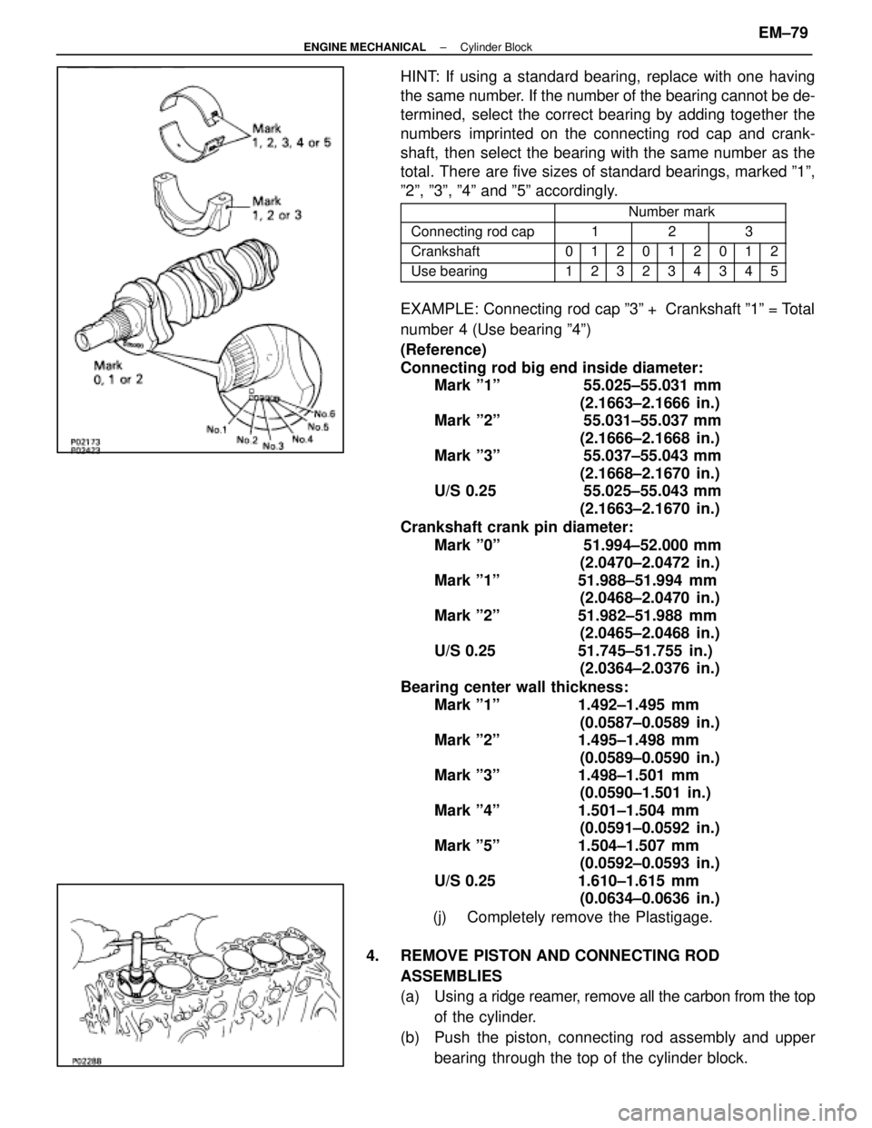 LEXUS SC400 1991  Service Repair Manual 
HINT: If using a standard bearing, replace with one having
the same number. If the number of the bearing cannot be de-
termined, select the correct bearing by adding together the
numbers imprinted on