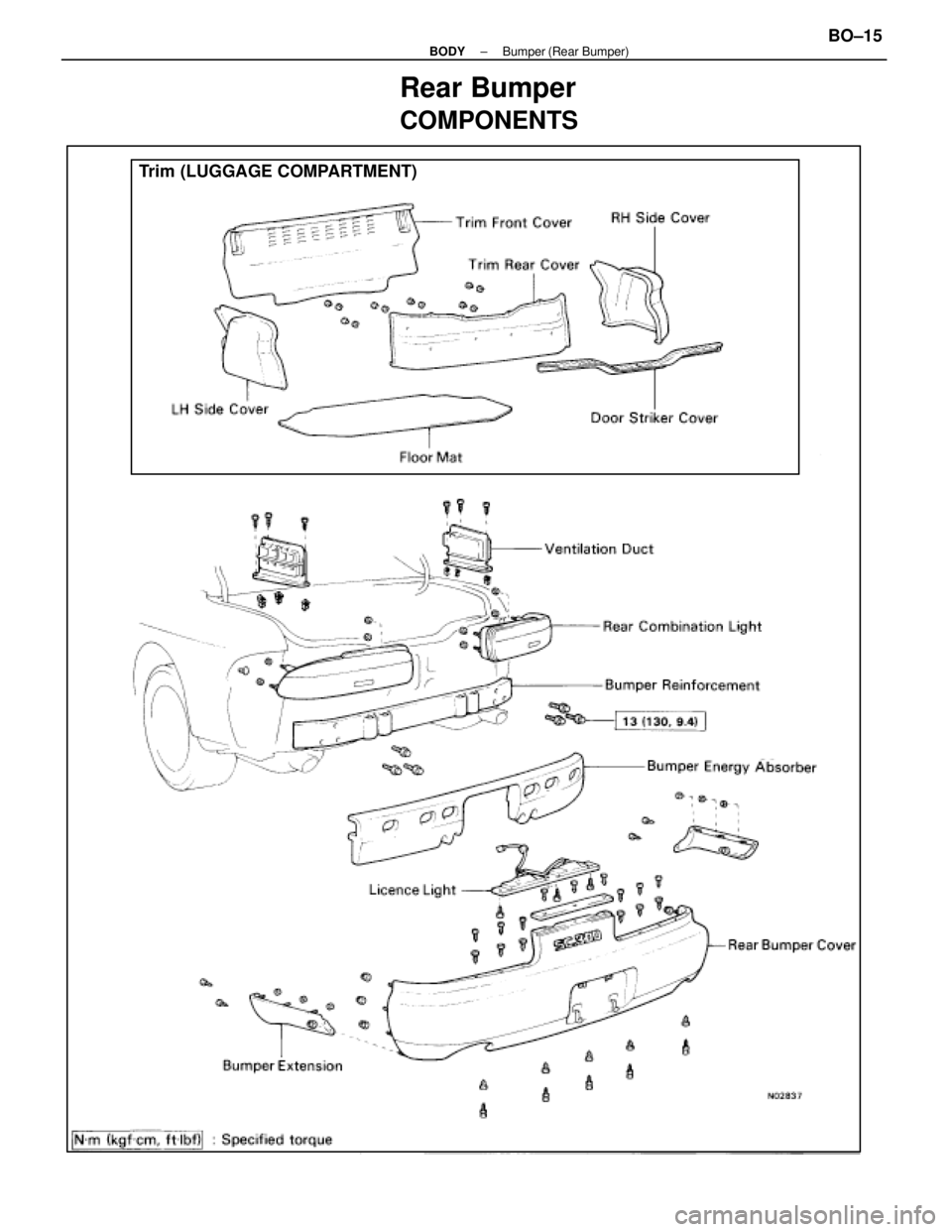 LEXUS SC400 1991 Service Repair Manual
Rear Bumper
COMPONENTS
Trim (LUGGAGE COMPARTMENT)
±
BODY Bumper (Rear Bumper)BO±15
WhereEverybodyKnowsYourName LEXUS SC400 1991 Service Repair Manual
Rear Bumper
COMPONENTS
Trim (LUGGAGE COMPARTMENT)
±
BODY Bumper (Rear Bumper)BO±15
WhereEverybodyKnowsYourName