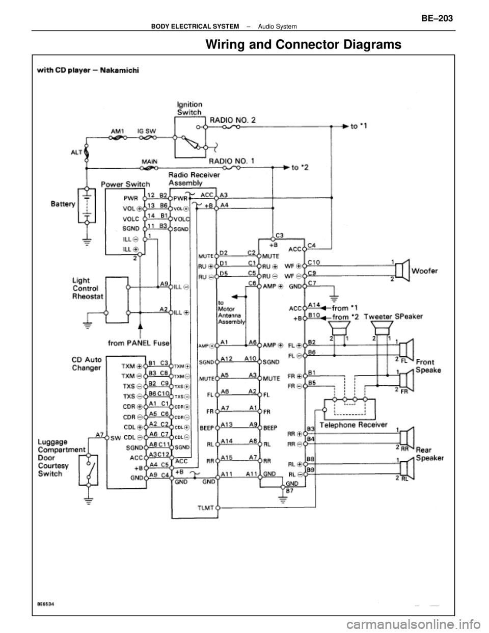 LEXUS SC400 1991  Service Repair Manual 
Wiring and Connector Diagrams
±
BODY ELECTRICAL SYSTEM Audio SystemBE±203 
WhereEverybodyKnowsYourName  