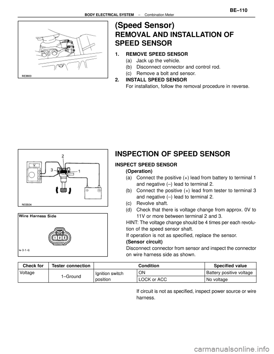 LEXUS SC400 1991  Service Repair Manual 
(Speed Sensor)
REMOVAL AND INSTALLATION OF
SPEED SENSOR
1.  REMOVE SPEED SENSOR(a)  Jack up the vehicle.
(b)  Disconnect connector and control rod.
(c)  Remove a bolt and sensor.
2.  INSTALL SPEED SE