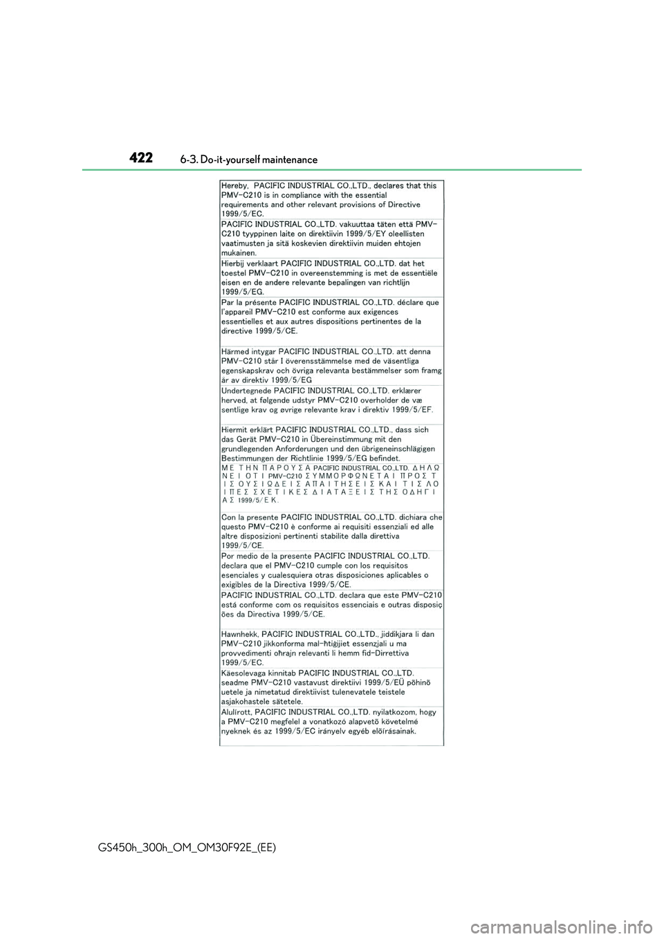 LEXUS GS300H 2019  Owners Manual 4226-3. Do-it-yourself maintenance
GS450h_300h_OM_OM30F92E_(EE) 