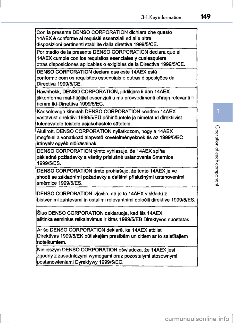 LEXUS LS460L 2016  Owners Manual 1493-1. Key information
3
Operation of each component
LS460/LS460L_GE (OM50G06E) 