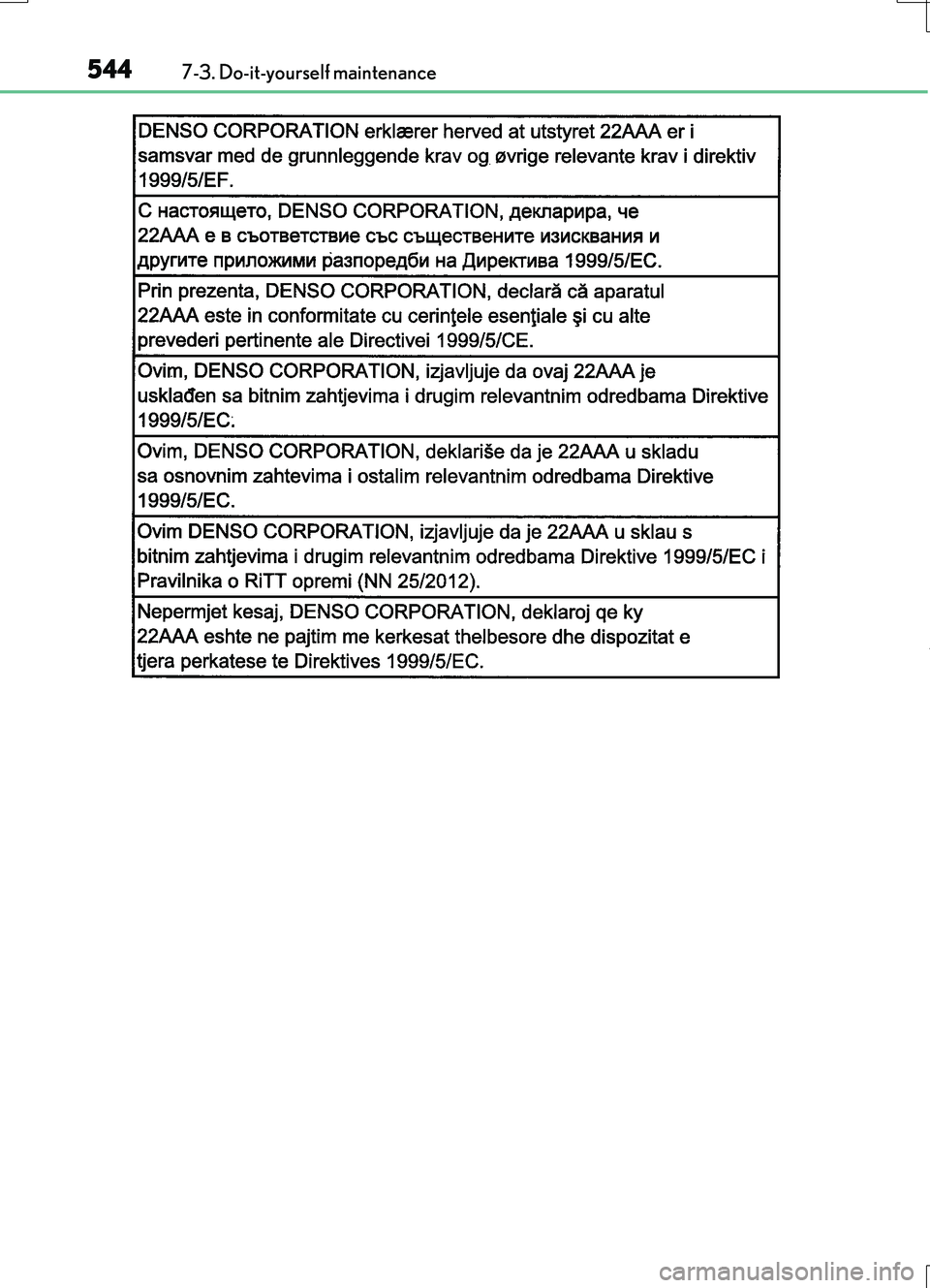 LEXUS RC200T 2017  Owners Manual 5447-3. Do-it-yourself maintenance
RC200t_RC F_EE(OM24728E) 