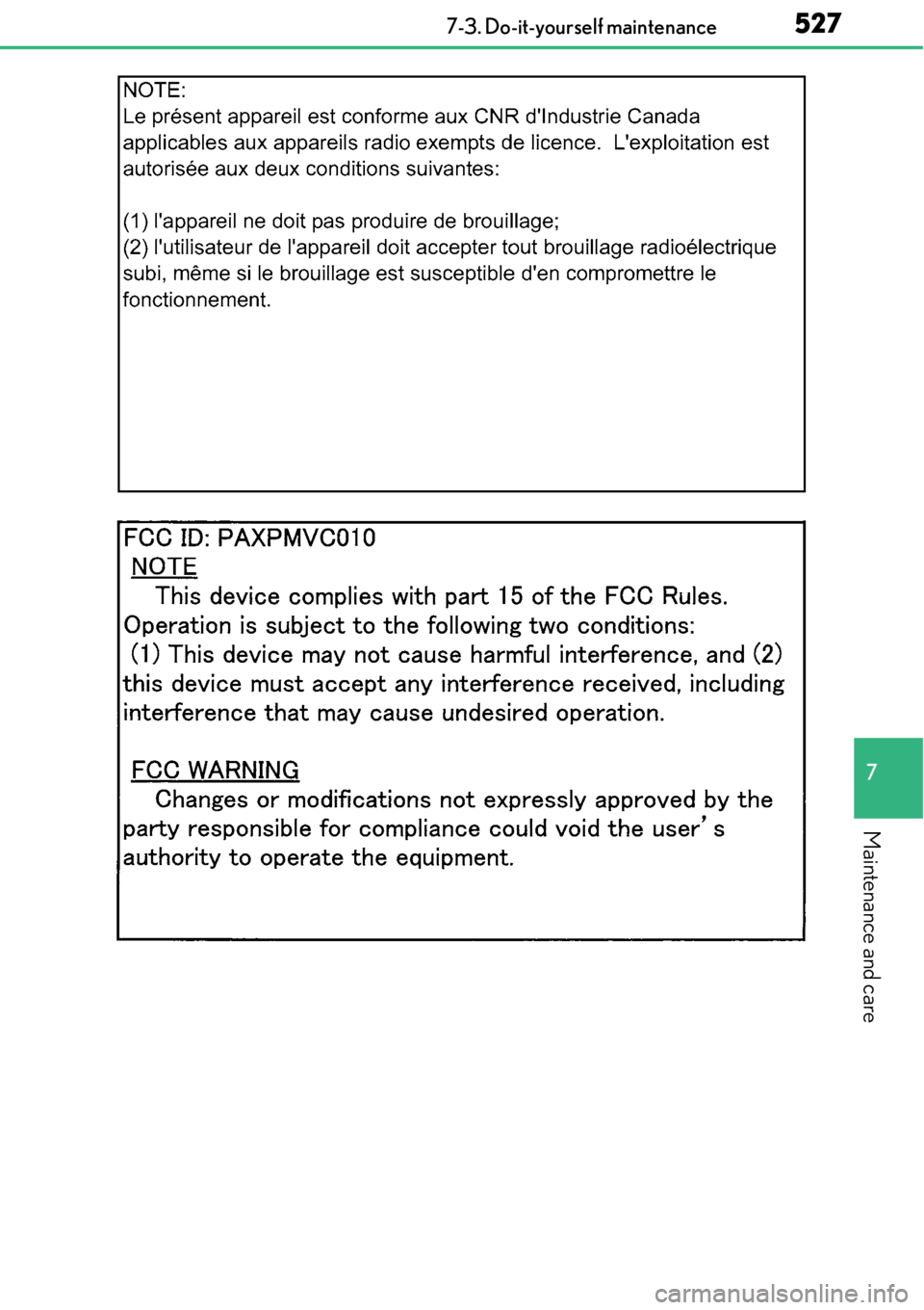 LEXUS RC300 2017  Owners Manual 5277-3. Do-it-yourself maintenance
7
Maintenance and care 