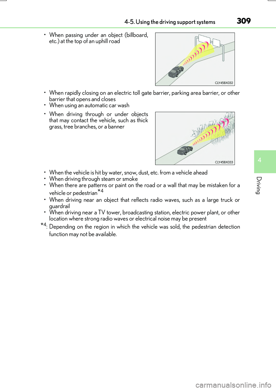 LEXUS RX200T 2017 Owners Manual 3094-5. Using the driving support systems
4
Driving
RX350/RX200t_EE_OM48F32E
• When rapidly closing on an electric toll gate barrier, parking area barrier, or other barrier that opens and closes• LEXUS RX200T 2017 Owners Manual 3094-5. Using the driving support systems
4
Driving
RX350/RX200t_EE_OM48F32E
• When rapidly closing on an electric toll gate barrier, parking area barrier, or other barrier that opens and closes•