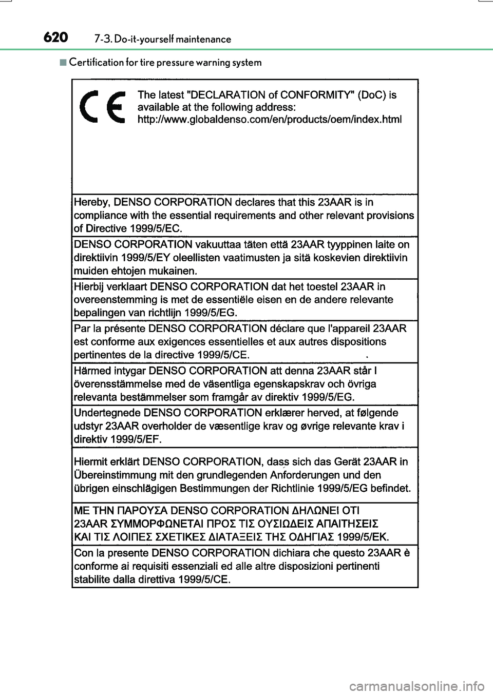 LEXUS RX200T 2017 Owners Manual 6207-3. Do-it-yourself maintenance
RX350/RX200t_EE_OM48F32E
■Certification for tire pressure warning system LEXUS RX200T 2017 Owners Manual 6207-3. Do-it-yourself maintenance
RX350/RX200t_EE_OM48F32E
■Certification for tire pressure warning system