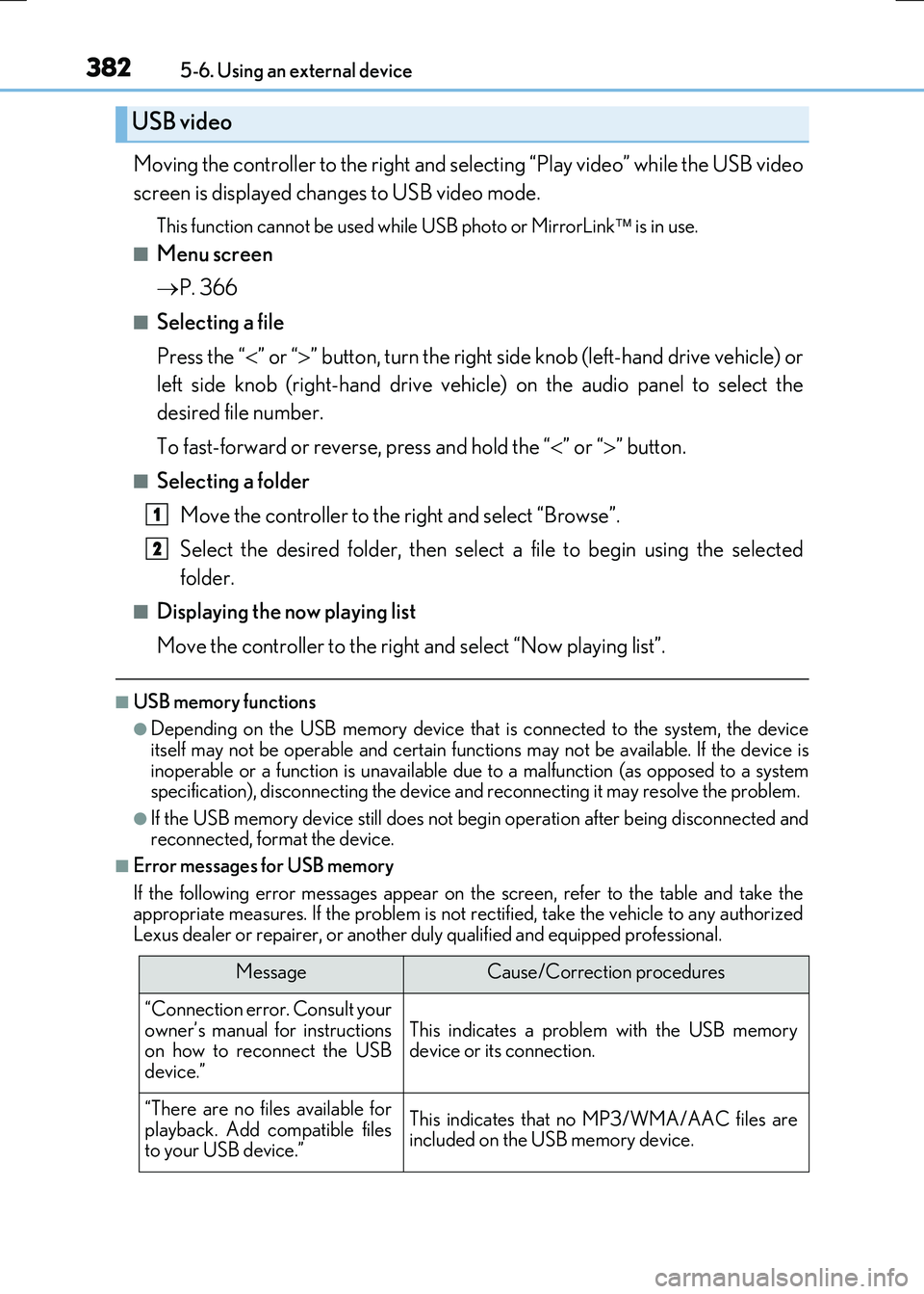 LEXUS RX300H 2017 Owners Manual 3825-6. Using an external device
RC300h_EE(OM24740E)
Moving the controller to the right and selecting “Play video” while the USB video
screen is displayed changes to USB video mode.
This function LEXUS RX300H 2017 Owners Manual 3825-6. Using an external device
RC300h_EE(OM24740E)
Moving the controller to the right and selecting “Play video” while the USB video
screen is displayed changes to USB video mode.
This function
