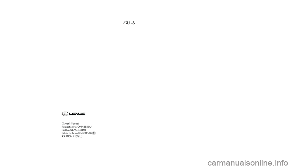 LEXUS RX400H 2008  Owners Manual �$
�
�.�& �+
�4
�, �-
�6
�% �3
�
�
�
�
�
�
�
�
�� 