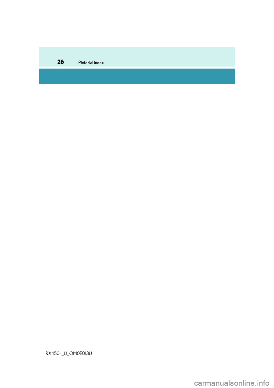 LEXUS RX450H 2016 Owners Manual 26Pictorial index
RX450h_U_OM0E013U 