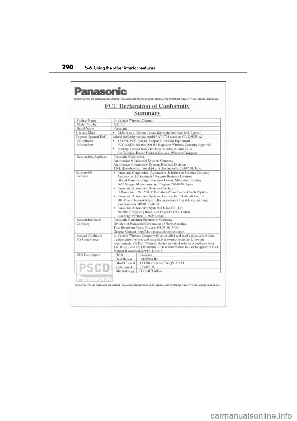 LEXUS ES300h 2021 Owners Manual 2905-6. Using the other interior features LEXUS ES300h 2021 Owners Manual 2905-6. Using the other interior features