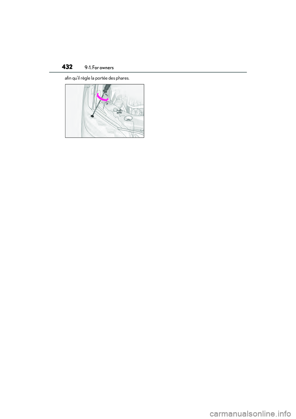 LEXUS ES350 2022  Owners Manual 4329-1. For owners
afin qu’il règle la portée des phares. 